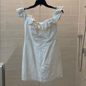 White off the shoulder ruffle dress